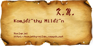 Komjáthy Milán névjegykártya