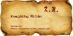 Komjáthy Milán névjegykártya