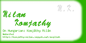 milan komjathy business card