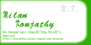 milan komjathy business card